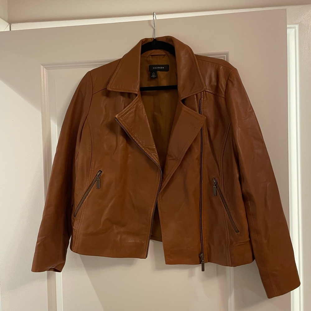 Halogen Brown Leather Jacket - image 1